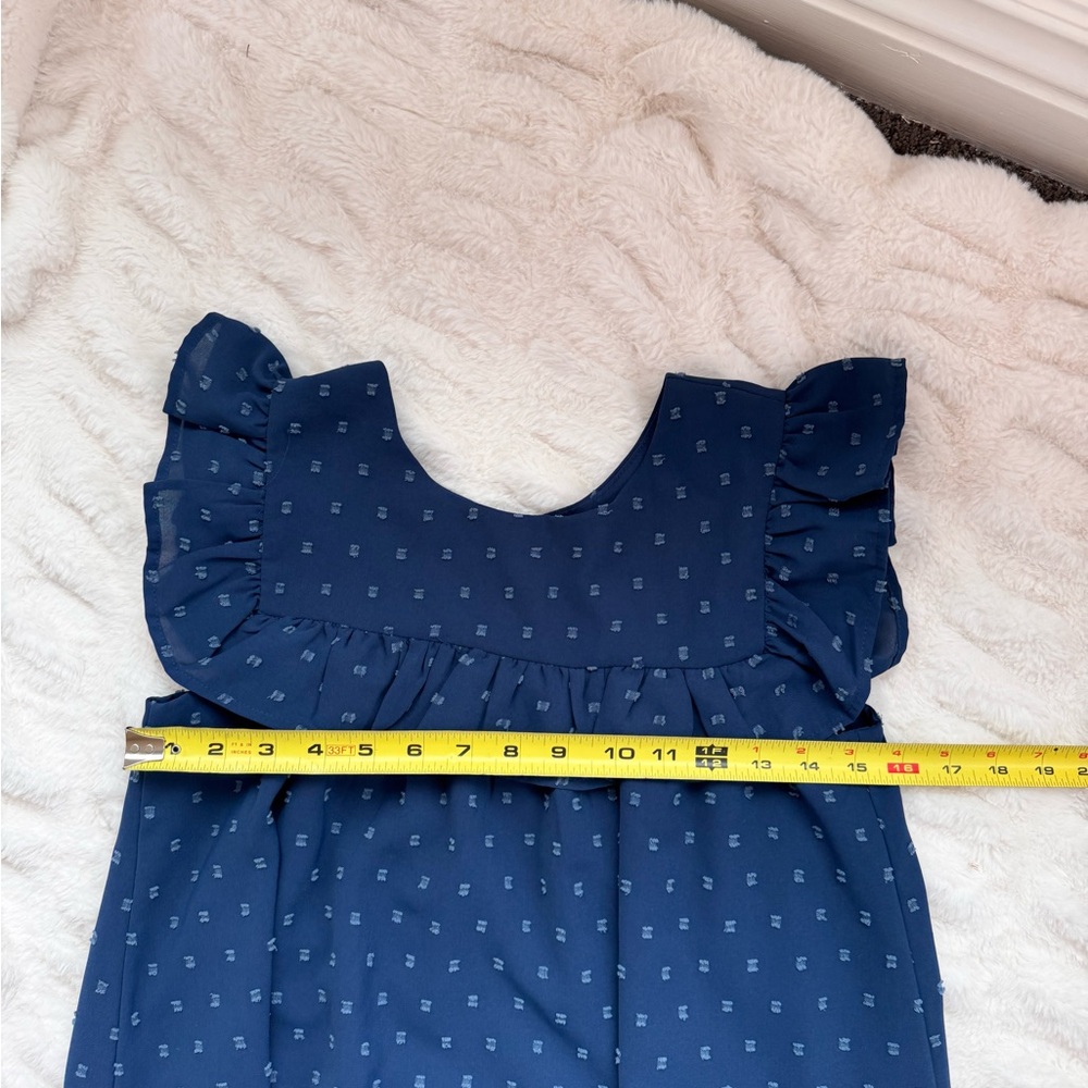 Blue Ruffle Kids Dress - Picture 8 of 8